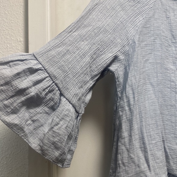 Moon River Blue Ruffle Square Neck Blouse - Picture 5 of 10